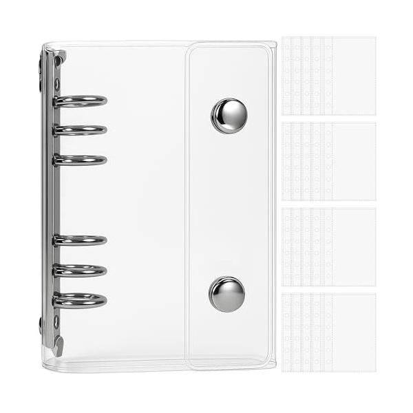 A6サイズ シール帳バインダー  セット内容：?バインダー本体 ?カードポケットリフィル *20枚 A6サイズ 内寸約8.8cm*16cm のカードスリーブで、各種トレカや写真をしっかり収納できます。穴のないカードや写真もバインダーに追加可...