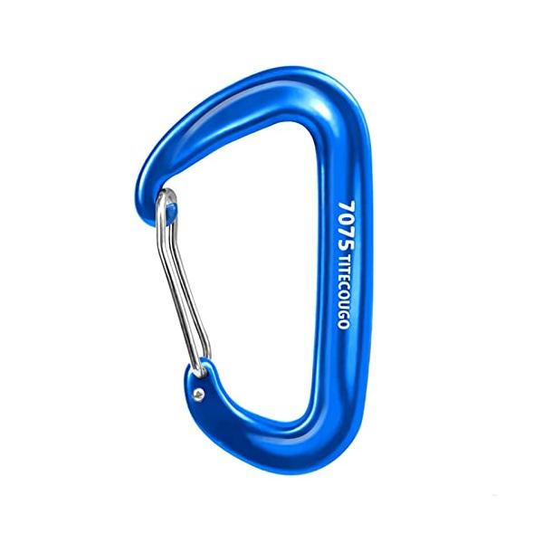 TITECOUGO 超軽量 耐荷重 12KN(1200kg) カラビナ 登山釦 多機能[キーホルダー・キャンプ・ハンモック など]5色、1個、2個、4個