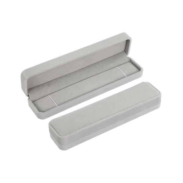 PATIKIL ベルベット ネックレス ボックス 2個セット シングル スロット ロング チェーン ボックス ビンテージ 宝石 ホルダー ウェディング エンゲージメント プ