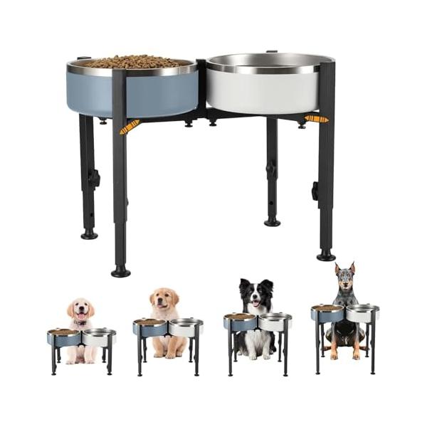 高さ自由調整で最適な姿勢をサポート  高さ15cmから31cmまでスムーズに調節可能。子犬から成犬まで、またダックスフントなど胴長犬種の関節負担を軽減します。幅16*26cmの調整範囲で、様々な体型の愛犬にぴったりの食事姿勢を実現。 獣医師...