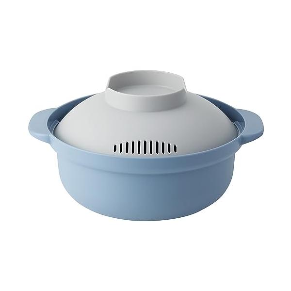 色：ブルーサイズ(約):幅21.5cm*奥行18.3cm*高さ11.5cm 重量(約):138g材質:ポリプロピレン / 耐熱温度140* 耐冷温度-20* 満容量:約1.5L 電子レンジ対応 食洗機対応付属品:簡単レシピ付 生産国:日本レ...