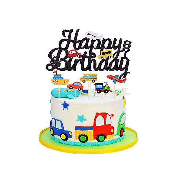 デザイン?り パーティーに欠かせないケーキに可愛くデコレーションしてくれます 子どもが好きな働く車のケーキトッパーを簡単に挿すだけで、あっという間に車ケーキが完成  セット内容 6本セット。Happy Birthdayケーキトッパートッパー...