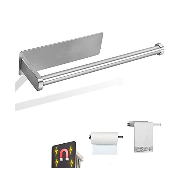長さ30.5CM 高8CM 壁面までの長さ20CMステンレス製表面線引き処理、上品錆が生じない、洗浄しやすい　角部のR処理、傷防止品物保護。タオルラックは最大2kgまで収納でき、タオル、ペーパータオル、キッチンツールを掛けるのに適しています...