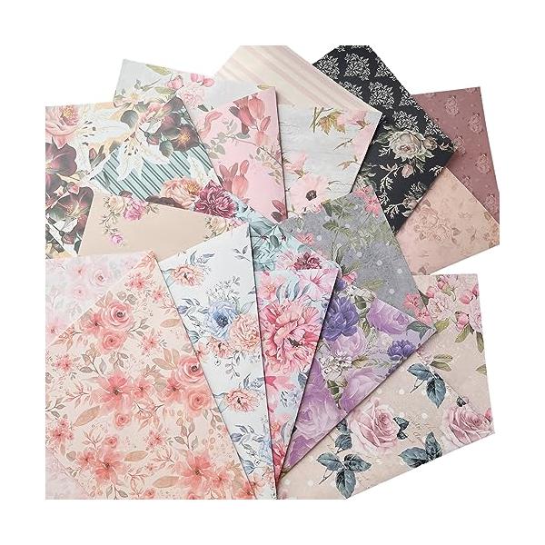 かなみ デザインペーパー TOHYAN A4 両面デザインペーパー 花柄 上質紙90 デザぺ 包装紙 10柄50