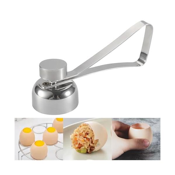 エッグカッター 卵の殻割り 卵割り器 卵黄分離器 剥き器 手動 304ステンレス 製菓道具 調理器具 耐久性 操作便利 DIY レストラン ホテル キッチン用品 10.5x3.5c