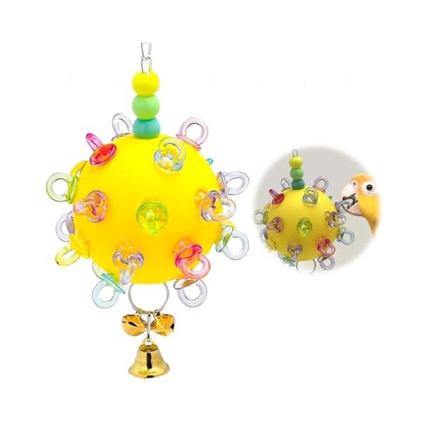 見た目も魅力的 鮮やかなイエローの配色とカラフルなリング型アクセサリーが、ケージの中で際立つ鮮やかな色のコントラストを生み出し、オウムの興味をすぐに刺激し、探索と遊びを促します。 オウムの自然なニーズに応えるデザイン オウムは本来、物を噛ん...