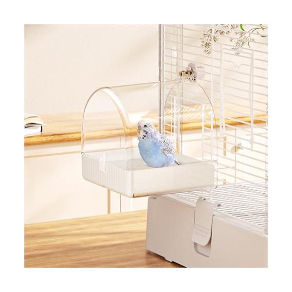 バードバス インコ 水浴び 鳥 文鳥 オウム 大きいサイズ 浴槽 鳥かご アクセサリ 外掛式 バードバス ケージ 固定 引き出し 多機能 水浴び 砂浴び 丈夫 エサ入れ