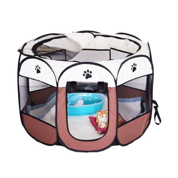 ワンちゃんの快適ライフを 旅行やキャンプ、災害の時でも臨時ケージとして大活躍  快適メッシュ素材 通気性を重視したメッシュ素材を使用。わんちゃんも一目で確認できるので安心です。 ワンタッチ設置 女性でもあっという間に完成 使いたい時にすぐ広...