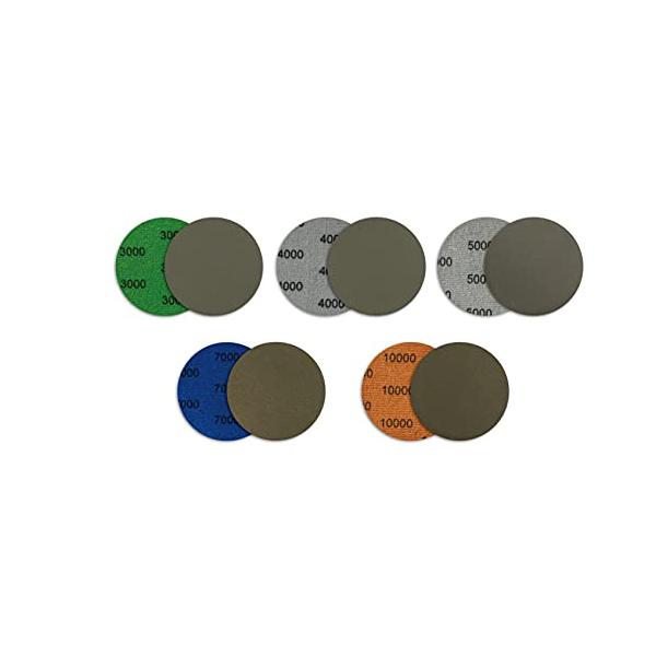 75mm サンドペーパー マジック式  番手表示あり  耐水ペーパー 丸形 3インチ 研磨 ディスク 超 鏡面仕上げ 25枚セット  #3000,#4000,#5000,#7000,#10000：各5枚