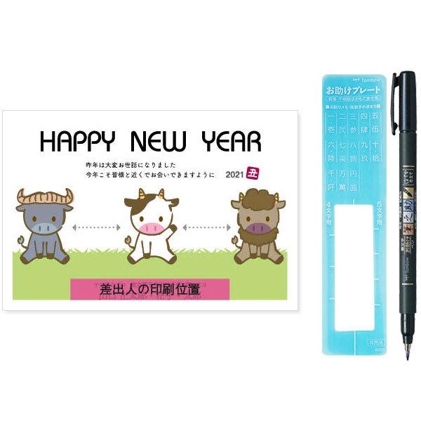 年賀はがき 年賀状 印刷 お年玉付 筆ペン付き 差出人あり 枚 デザイン Cr004 送料無料 Nenga Pen Cr004 Ari 紙ってるyahoo 店 通販 Yahoo ショッピング