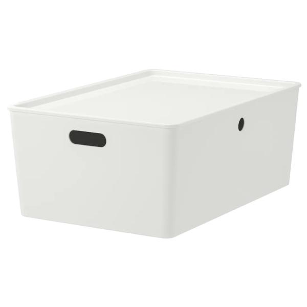 IKEA(イケア) KUGGIS クッギスふた付きボックス, ホワイト, 37x54x21 cm
