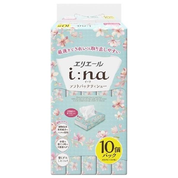 大王製紙　エリエール　イーナ　ソフトパックティッシュ300枚（150組）10パック　送料無料