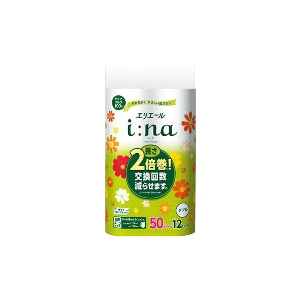 大王製紙　エリエール　イーナ　トイレット　12ロール　ダブル　6パック入り　まとめ買い　送料無料