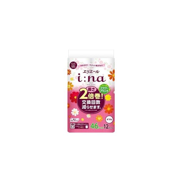 大王製紙　エリエール　イーナ　トイレット　プリント　12ロール　ダブル　6パック入り　まとめ買い　送料無料