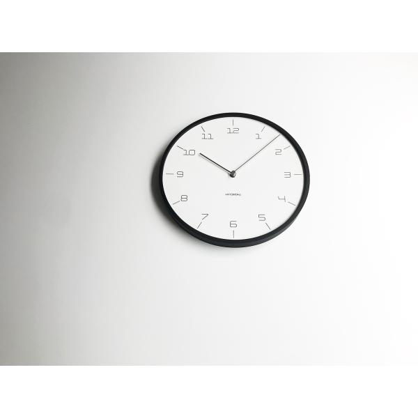 KATOMOKU plywood wall clock 7 -Slim Clock- km-71B ブラック 掛け時計 連続秒針 名入れ対応品