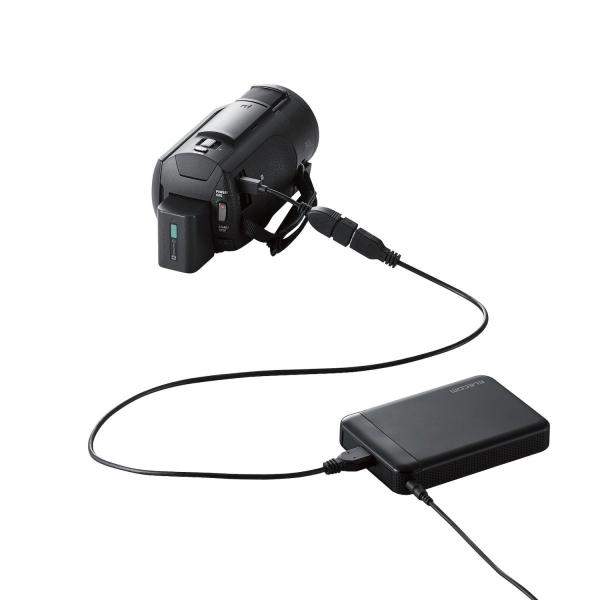 エレコム Hdd 外付けハードディスク 1tb ビデオカメラから直接保存 衝撃吸収インナーフレーム Elp Edv010ubk