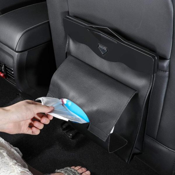 車用ゴミ箱 セール価格 車載ゴミ袋 ティッシュ設置でき 車用収納ケース 防水 磁気付き 高級感 車前後 折りたたみ式 レザー製 Ledセンサーライト照明