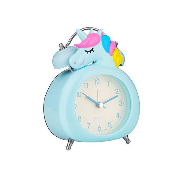 Homevol 子供用目覚まし時計 今ダケ送料無料 静音amp 光 大音量 置き時計 設定が簡単 新学期ギ 女の子の部屋 寝室用のツインベルクロックデコレ 電池式