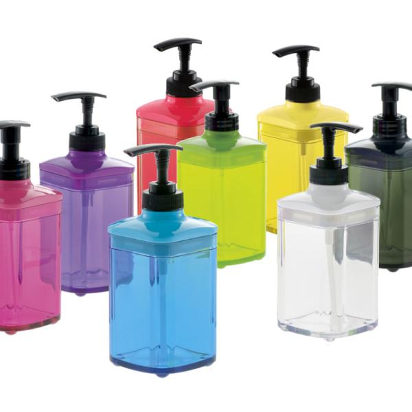 洗面所にピッタリのコンパクトタイプ。●商品情報●商品名/ハユール ディスペンサーSQ ミニサイズ/　本体：6.6×6.8×17H(cm)　ストロー長さ：73mm容量/　本体：300mL　最大目盛容量：260mｌ(パッキン下端までの有効容量)...