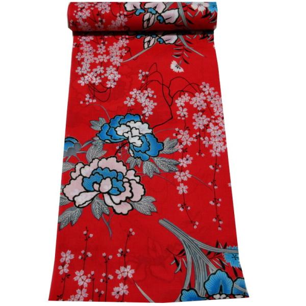 浴衣反物生地　赤　濃紺　　色違いセット 楽天市場】【10%OFF&クーポン配布中】浴衣 2点セット 七宝 紺 白