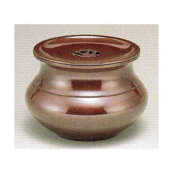 茶道具　建水　福型（蓋付）　大　青銅製　徳色　高さ11.5×幅17cm　o86-06