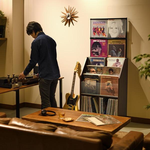レコードラック 収納棚 ディスプレイラック 木製 おしゃれ 幅71cm 約