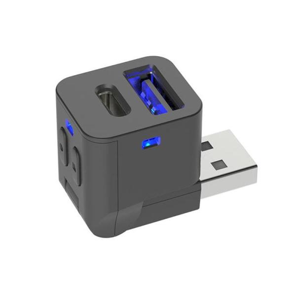 ■商品説明●USB-A充電口1ポートをUSB-A×1ポート・USB-C×1ポートへ増設。●首振り式コネクタで、ポート方向を正面/ 上/下へ切り替え可能。●暗い場所での明かり取りにも最適な３方向照射イルミライト搭載。●点灯色/点灯方向＆点灯数...