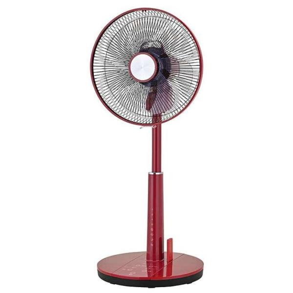 扇風機 DCモーター リビング扇風機 羽根径30cm 羽根7枚 風量9段階切替 リモコン付き GF-DC326FR-R レッド