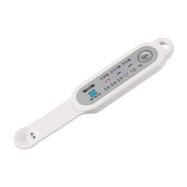 塩分濃度計 塩分計 測定器 タニタ TANITA 電子塩分計 しおみスプーン SO-312 ホワイト LED3段階表示