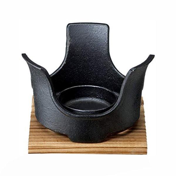 卓上コンロウォーマー 鉄鋳物 固形燃料用 一人鍋 土台 木製敷板付き Ma カナエミナ 通販 Yahoo ショッピング