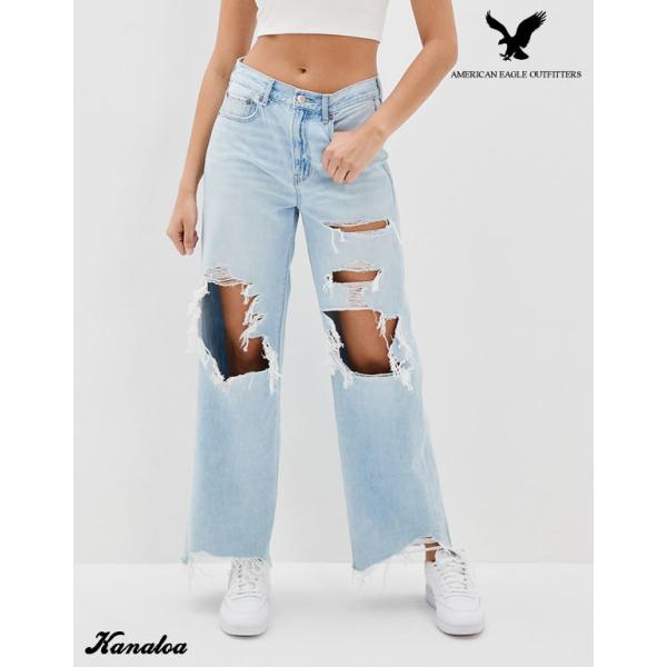 アメリカンイーグル(American Eagle) レディースボトムス 通販・人気ランキング アメリカンイーグル青 デニムパンツ ストレート