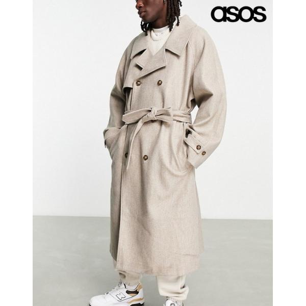 ASOS エイソス トレンチコート メンズ オーバーサイズ ベージュ 大きい