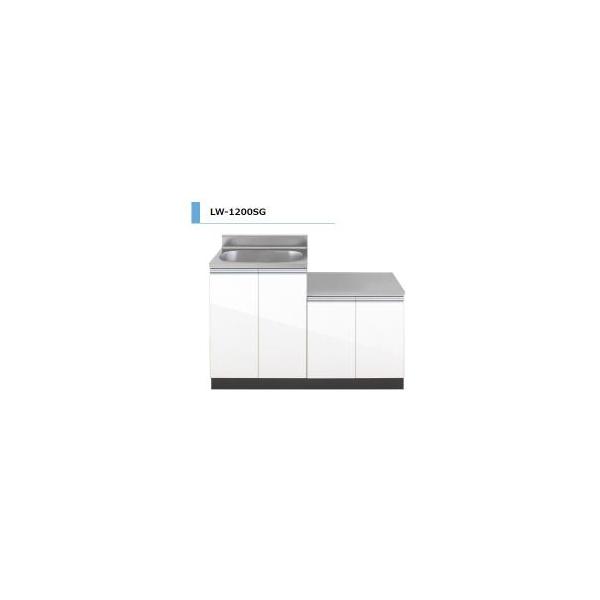 家庭用　ガス台付流し台　完売しました エリア限定配送無料 ガス台付流し台 KW-1800SG アイオ産業 標準鏡面扉