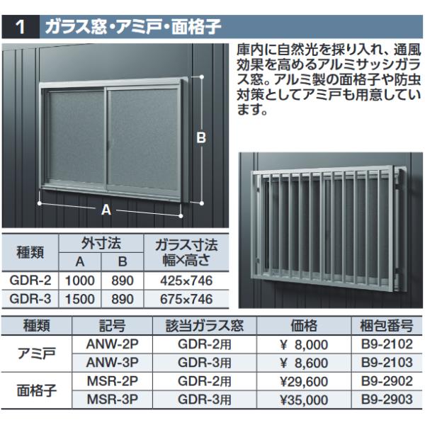 イナバ物置 MSR-3P[B9-2902] 面格子【GDR-3/GNR-3用】 共通オプション