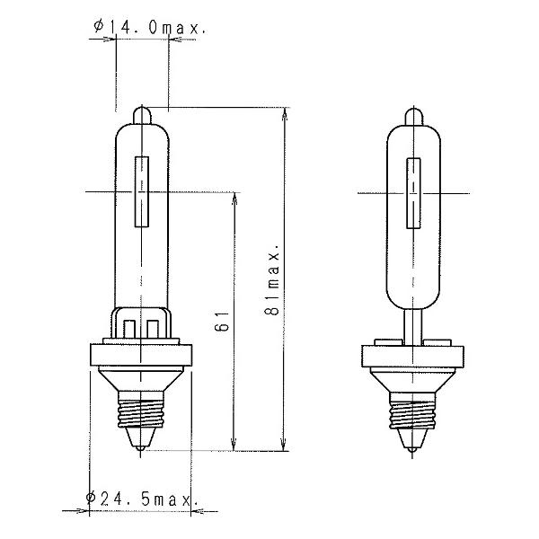 岩崎電気 JD110V250W/P/M ハロゲンランプ 片口250W 口金形：E11