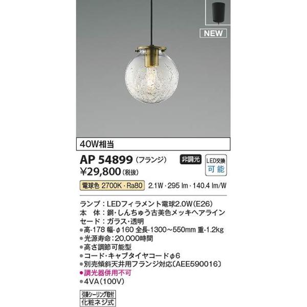 コイズミ照明 コイズミ照明 AP54899 LEDペンダント Σ : 住設建材