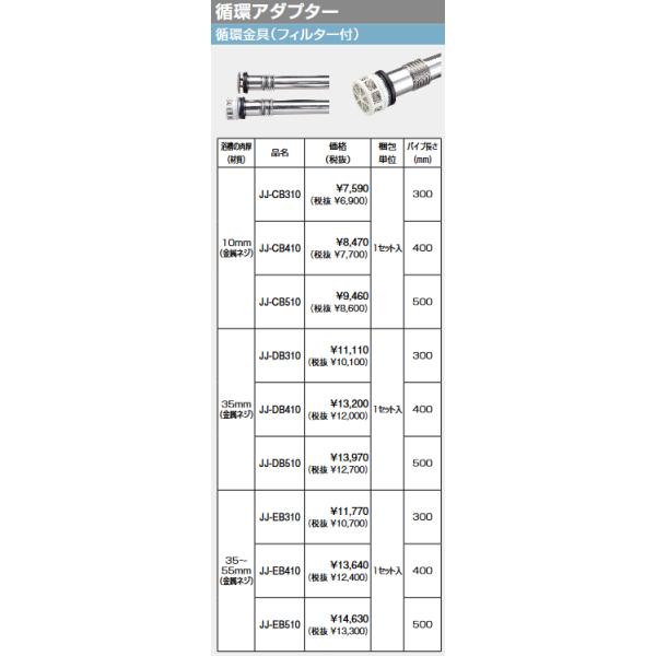パーパス JJ-EB310 循環アダプター 循環金具(フィルター付) 浴槽の肉厚