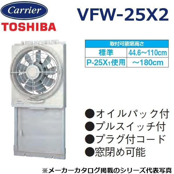 東芝(TOSHIBA) 窓用換気扇 【VFW-25X2】窓用換気扇 ＋延長パネル TOSHIBA（東芝） 東芝／日本キヤリア VFW-25X2 換気扇 窓用換気扇 排気