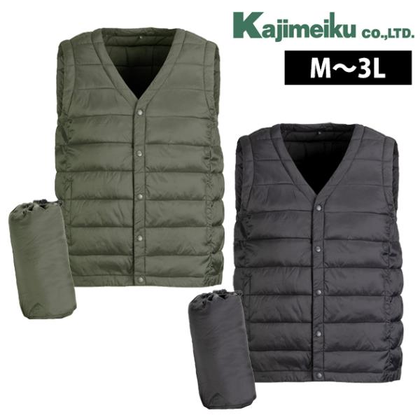 【商品詳細】【メーカー】カジメイク【品番】8371【混率】表側：ナイロン100%中わた：ポリエステル100%裏側：ナイロン100%【サイズ】M,L,LL,3L【カラー】ブラック、ブロンズグリーン【特徴】光発熱であたたかい。ファイバーダウンベ...