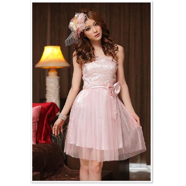 カクテルドレス パーティー チュールレース ワンピース レディース ベアトップ 二次会 結婚式 ピンク 3625pk 華成屋かなりやshop 通販 Yahoo ショッピング