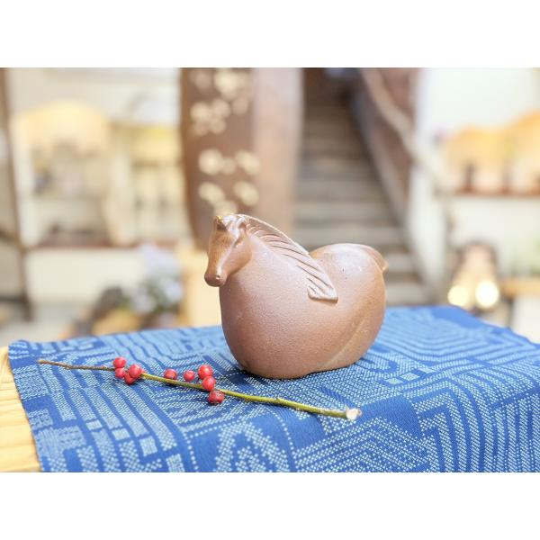 ○干支 午(大)/津軽金山焼 金山焼 陶器 置き物 うま 馬 ウマ 年