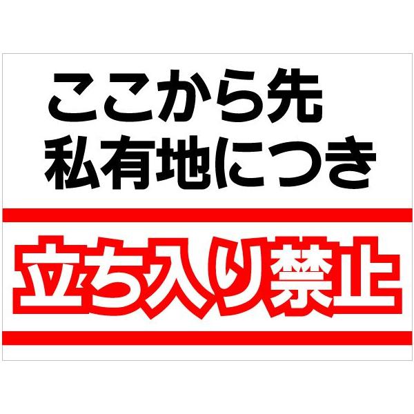 看板 私有地 立入禁止 ここから先私有地につき 不法侵入 禁止 サイン 表示板 プレート 防水 UV...