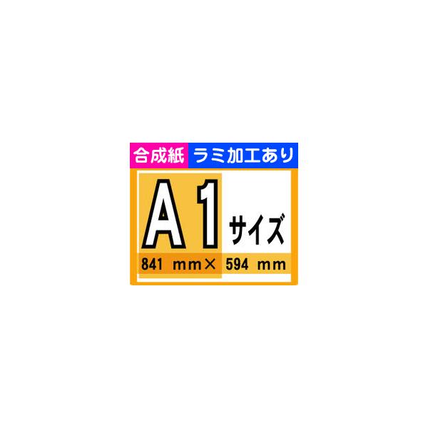 ポスター 印刷 A1サイズ １枚 合成紙 ラミネート加工あり