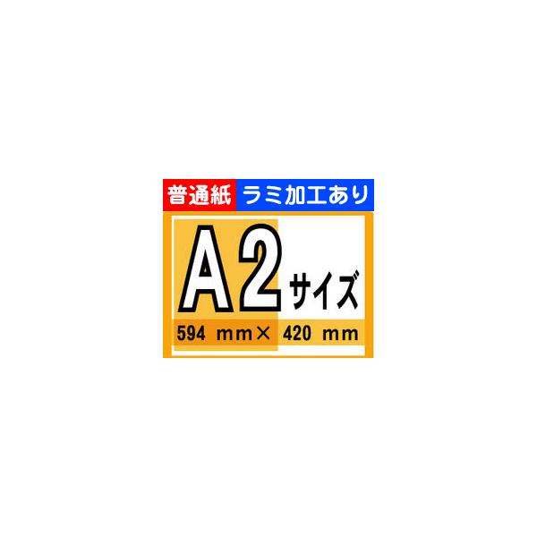 ポスター 印刷 A2サイズ 1枚 普通紙 ラミネート加工あり : 看板の