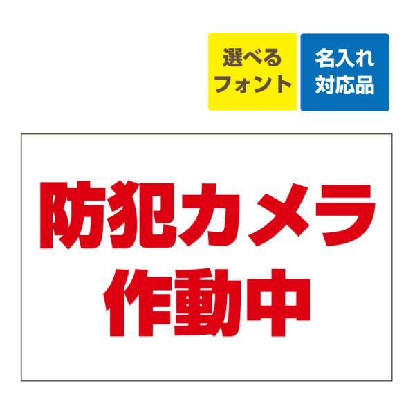 看板 W900×H600mm 防犯カメラ作動中 名入れ無料 立入禁止 無断立入 注意 関係者 子供 事故 私有地