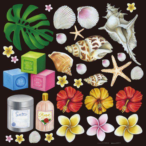 シール ガーデニング 巻貝 ハイビスカス 装飾 デコレーション チョークアート 窓 黒板 看板 ステッカー 最低購入数量3枚 Tsn 看板ショップ 通販 Yahoo ショッピング