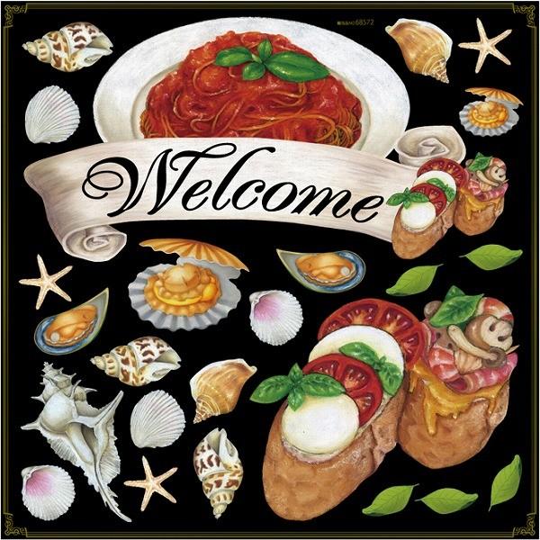 シール カナッペ プルスケッタ パスタ ホタテ 貝 Welcome リボン 装飾 デコレーション チョークアート 窓 黒板 看板 ステッカー 最低購入数量3枚 Tsn 看板ショップ 通販 Yahoo ショッピング
