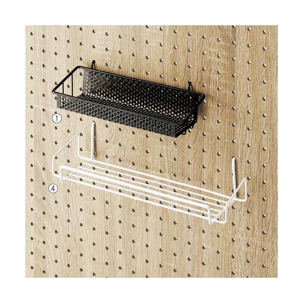 有孔ボード用カゴ棚 カゴ棚 黒 (1個) / kp38-752-21-1