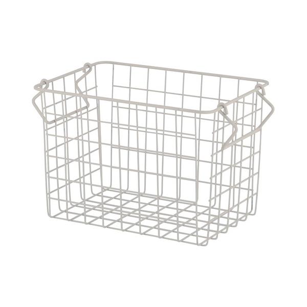 スタッキングワイヤーバスケット ホワイト W26×D18×H18cm (1個) / kp38-778-41-2