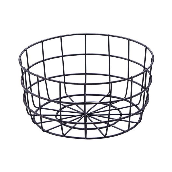 丸型ワイヤーバスケット ブラック 小:直径16×H8cm (2個) / kp38-778-44-1